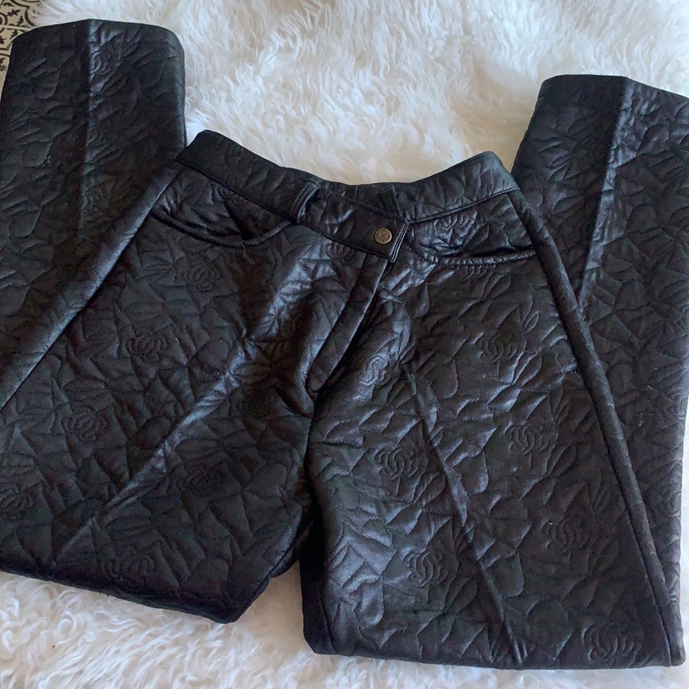Vintage quilted pants embossed designer